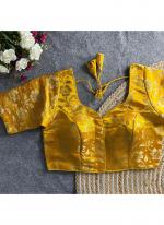 Shimmer Jacquard Yellow Festival Wear Jacquard Work Readymade Blouse